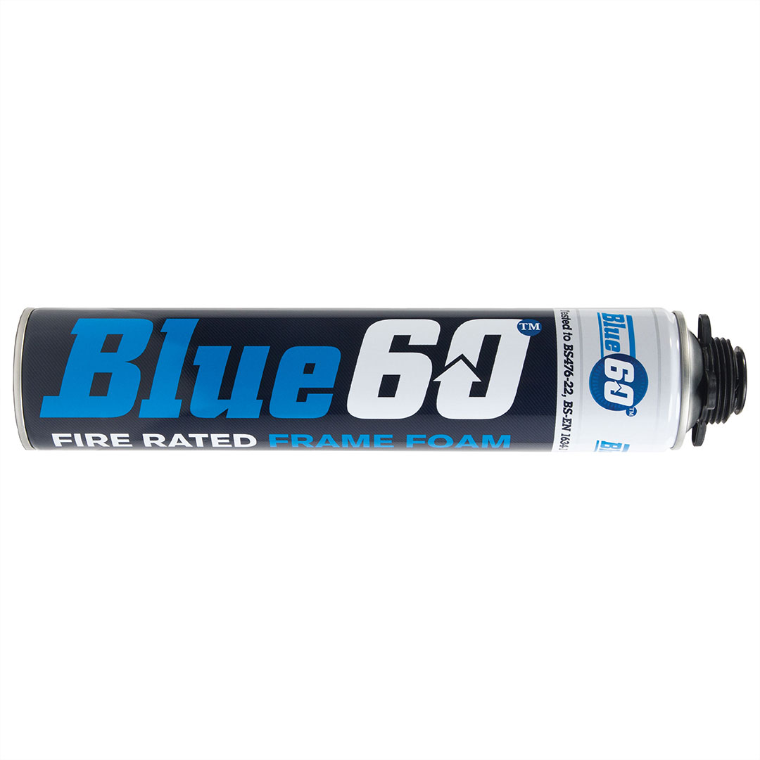 A can of Blue60fire rated foam, that can be used on 4 to 5 doors.